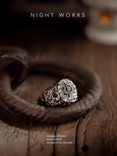 The Seal of Sauron Ring – Vintage Hammered Stainless Steel Signet - Night Works