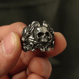 Titanium Steel Gothic Skull Ring - Symphony of Death - Night Works