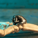 Titanium Steel Knuckle Skull Ring - American Retro Street Style - Night Works