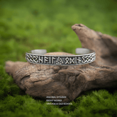 Valknut Nordic Viking Bangle – Norse Mythology Stainless Steel Cuff Bracelet - Night Works
