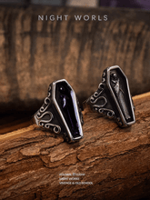 Vampire Coffin Ring – Gothic Coffin Stone Ring - Night Works