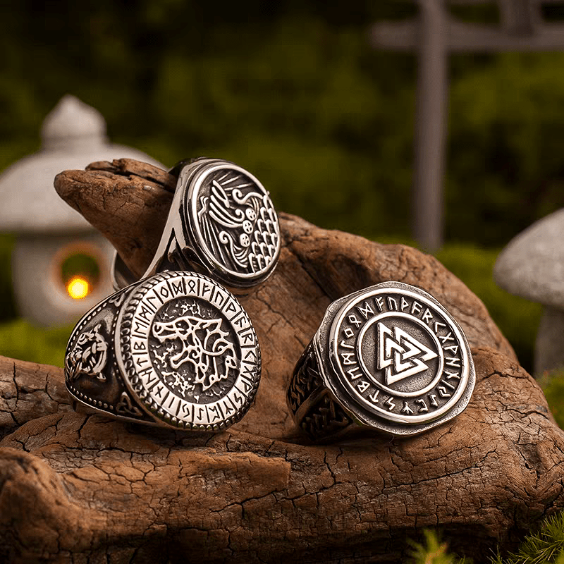 Viking Longship Adventure Ring – Norse Titanium Steel Ring - Night Works