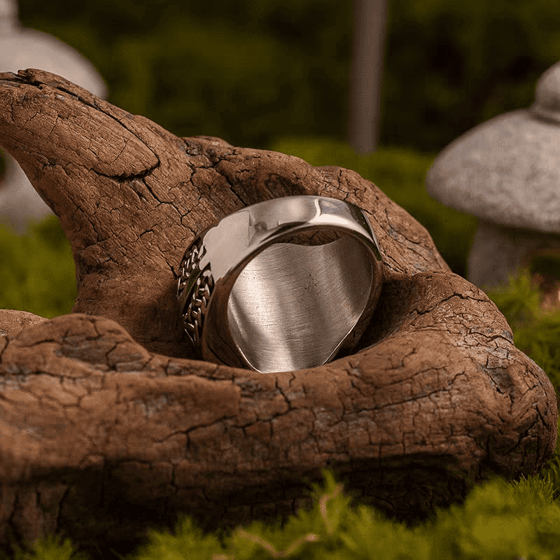 Viking Valhalla Rune Ring – Titanium Steel Signet Ring - Night Works