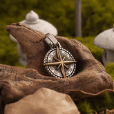 Vintage North Star Compass Pendant Necklace – Stainless Steel Nautical Jewelry - Night Works