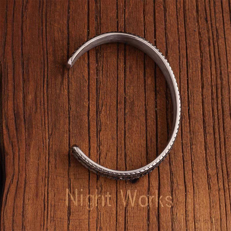 Freyr Rune Viking Bracelet – Adjustable Norse Mythology Stainless Steel Cuff