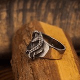 All - Seeing Eye Octopus Ring – Dark Titanium Steel Gothic Band - Night Works