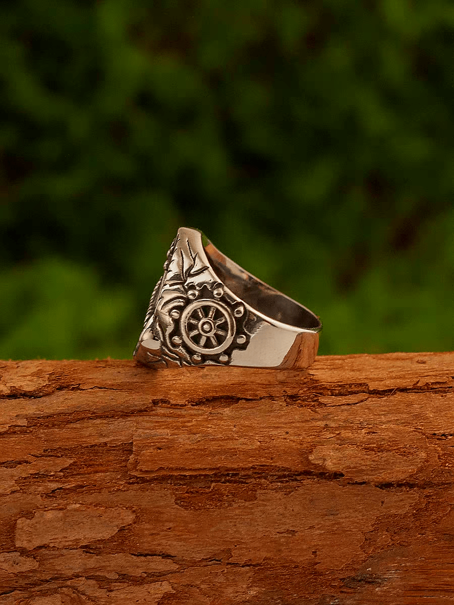 Anchor & Helm Medieval Ring – Vintage Pirate Nautical Signet Ring for Men - Night Works