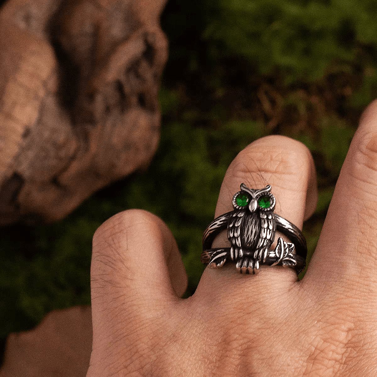 Athena’s Owl Ring – Greek Mythology Titanium Steel Band - Night Works
