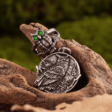 Athena’s Owl Ring – Greek Mythology Titanium Steel Band - Night Works