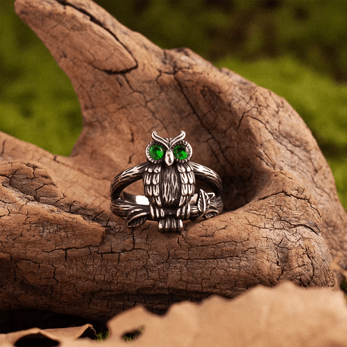Athena’s Owl Ring – Greek Mythology Titanium Steel Band - Night Works