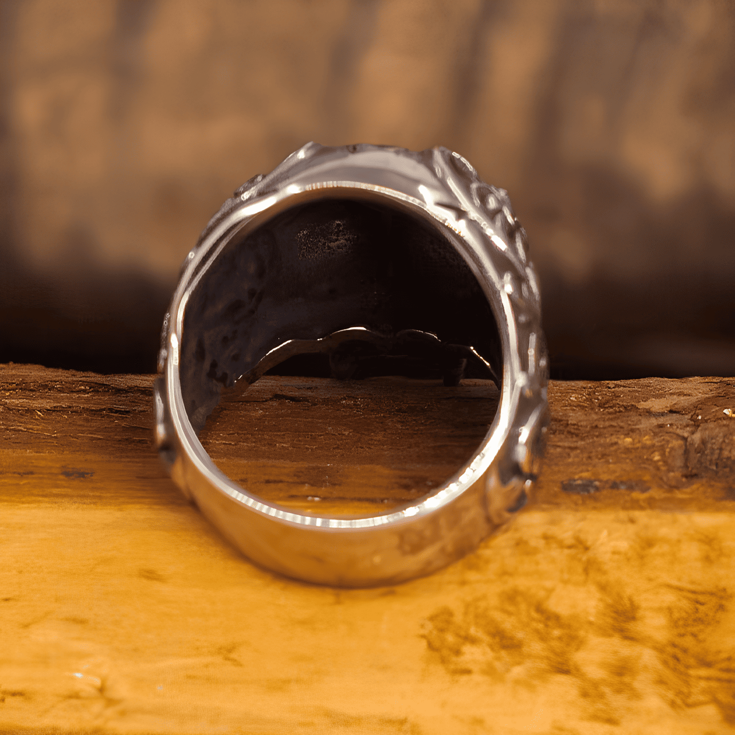 Aztec Spirit – Mexican Carved Titanium Steel Skull Ring - Night Works