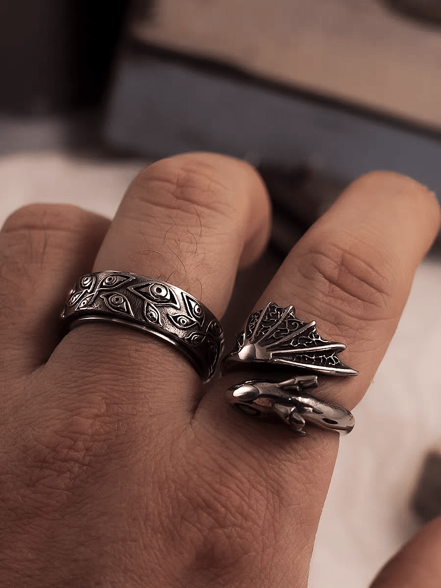 Baby Dragon Ring – Adjustable Titanium Steel Fantasy Band - Night Works