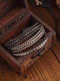 Barbed Rope & Twisted Open Cuff Bracelet – Adjustable Titanium Steel - Night Works