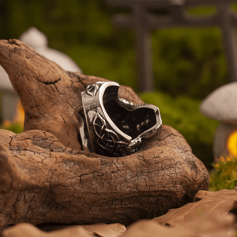 Berserker’s Fury Ring – Viking Bear Head Titanium Steel - Night Works