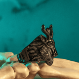Black Goat Ring – Gothic Occult Titanium Steel Band - Night Works
