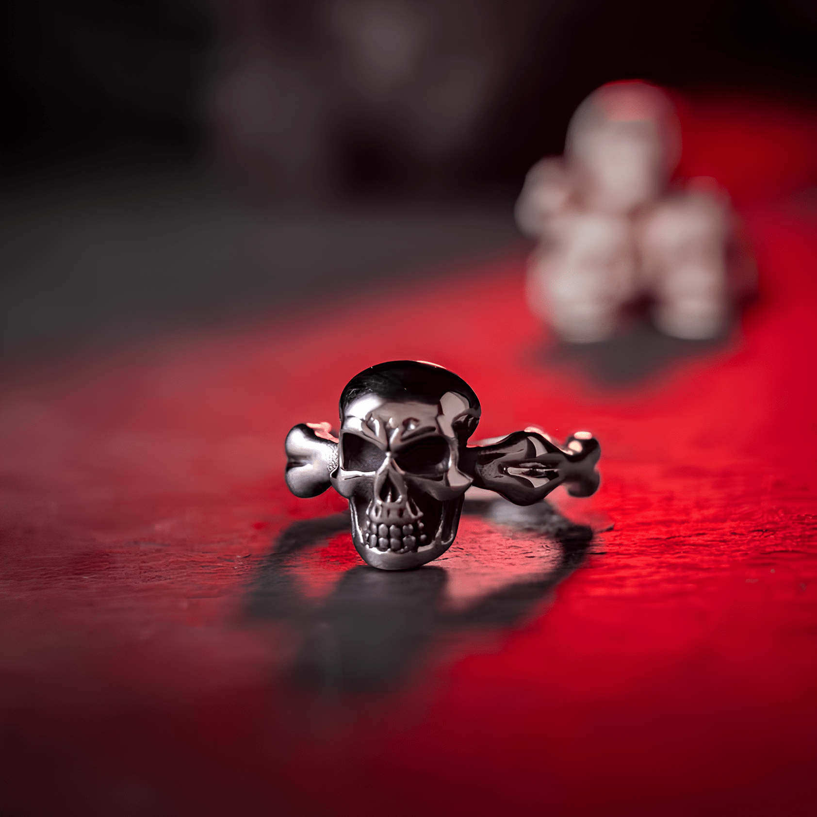 Breath of Death Gothic Skull Titanium Steel Ring - Night Works