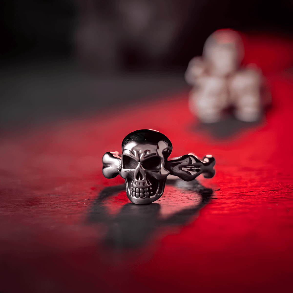 Breath of Death Gothic Skull Titanium Steel Ring - Night Works