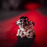 Breath of Death Gothic Skull Titanium Steel Ring - Night Works