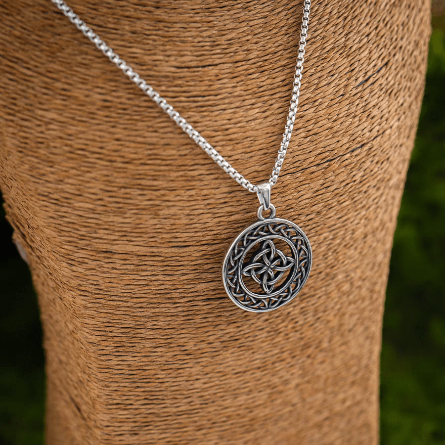 Celtic Knot Pendant Necklace – Stainless Steel Vintage Norse Jewelry - Night Works