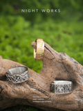 Celtic Trinity Knot Ring – 8mm Titanium Steel Antique Gold Band - Night Works