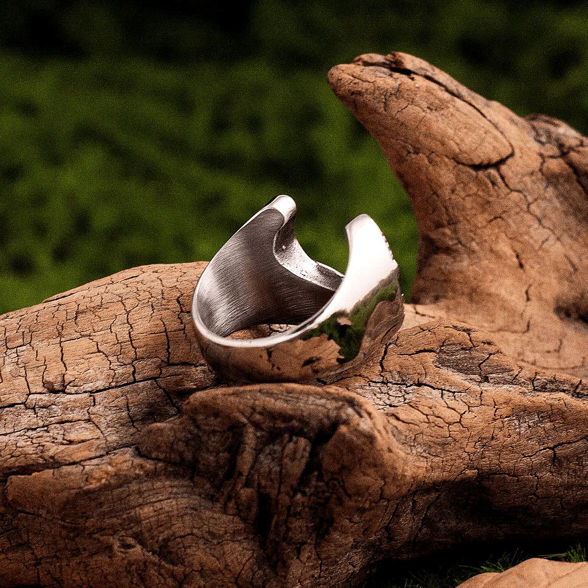 Cernunnos Antler Ring – Celtic Pagan Titanium Steel Band - Night Works