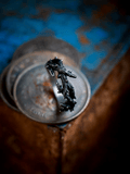 Crown of Thorns Ring – Dark Vintage Titanium Steel Band - Night Works