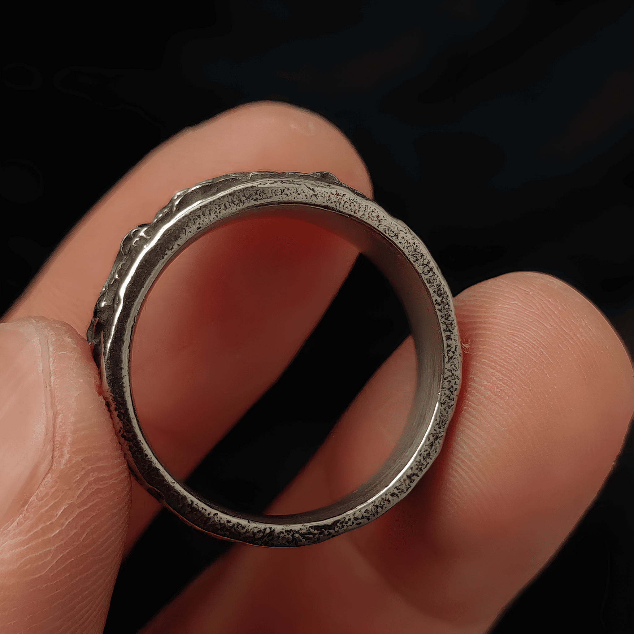 Dark Pact Wide Skull Gothic Titanium Steel Ring - Night Works