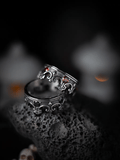 Death of the King Gothic Crown Ring – Red Stone Stainless Steel Band - Night Works