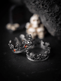 Death of the King Gothic Crown Ring – Red Stone Stainless Steel Band - Night Works