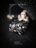Death of the King Gothic Crown Ring – Red Stone Stainless Steel Band - Night Works