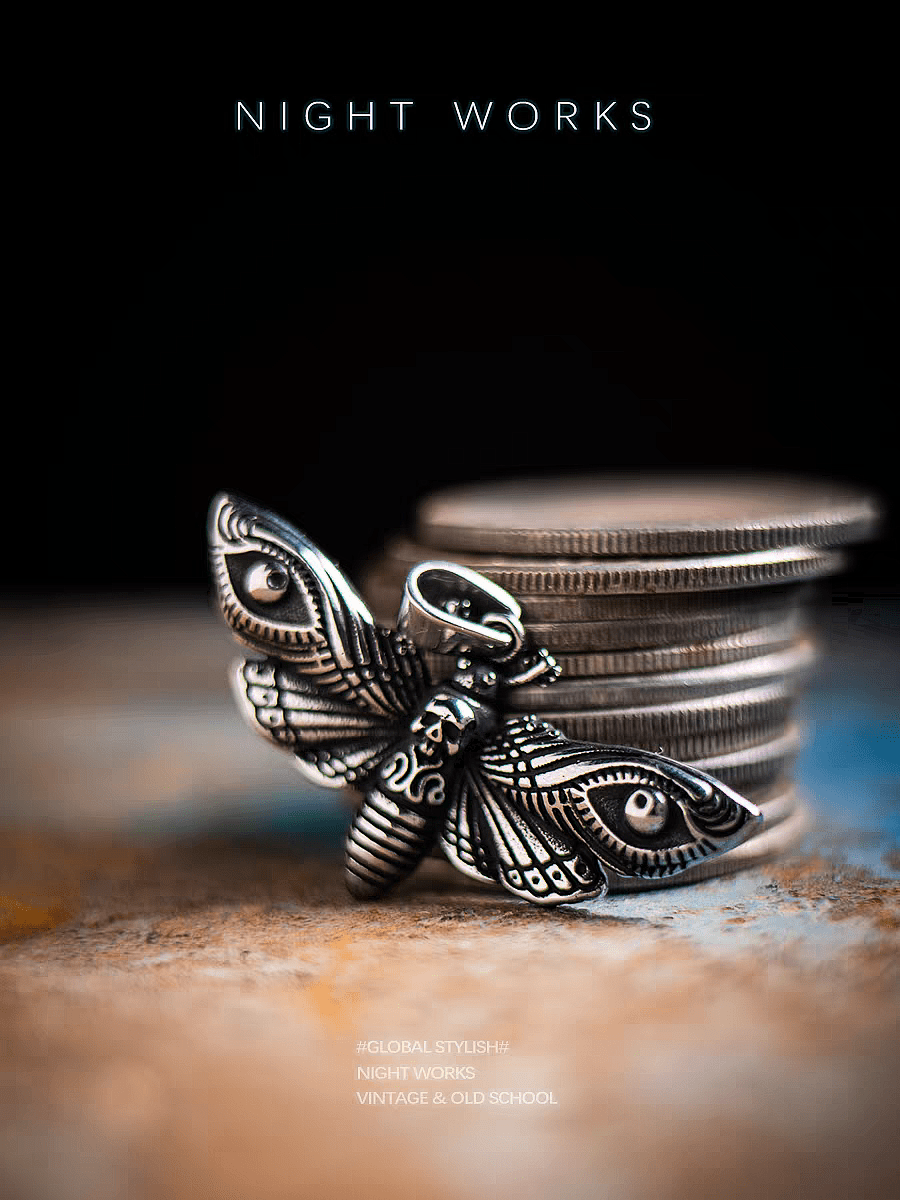 Death’s Head Moth Pendant – Silence of the Lambs Inspired - Night Works