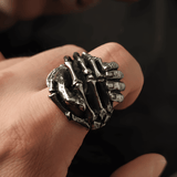 Devil’s Pact Skull Ring - Gothic Titanium Steel Jewelry - Night Works