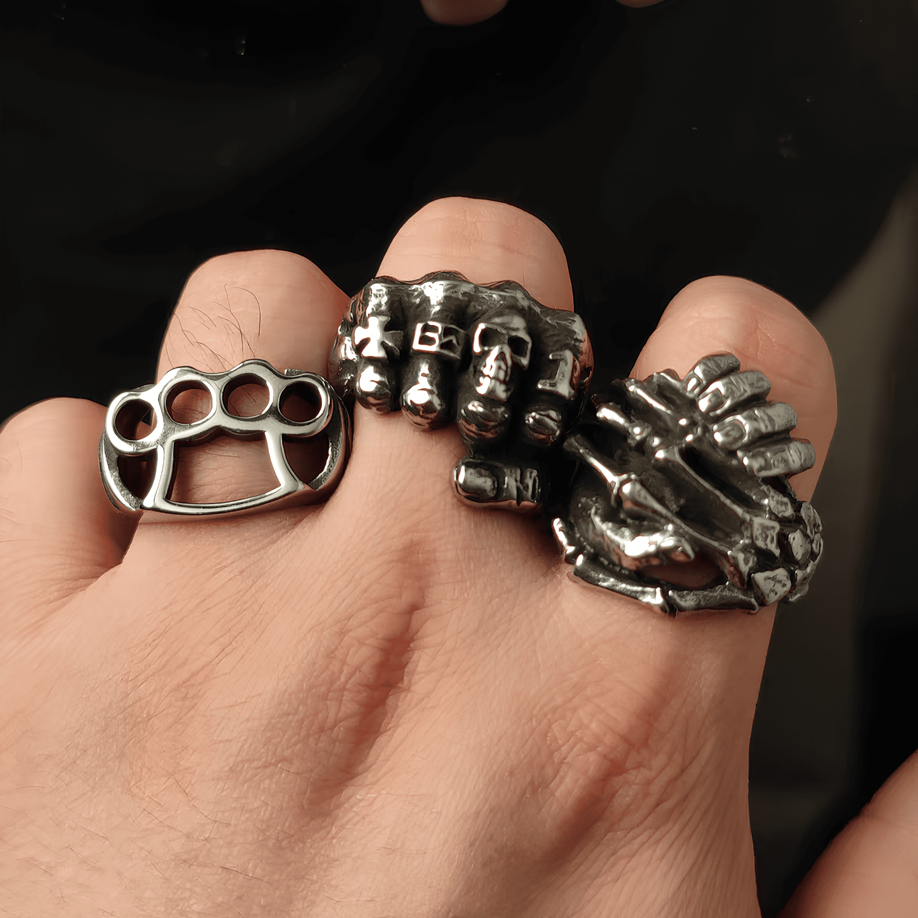 Devil’s Pact Skull Ring - Gothic Titanium Steel Jewelry - Night Works