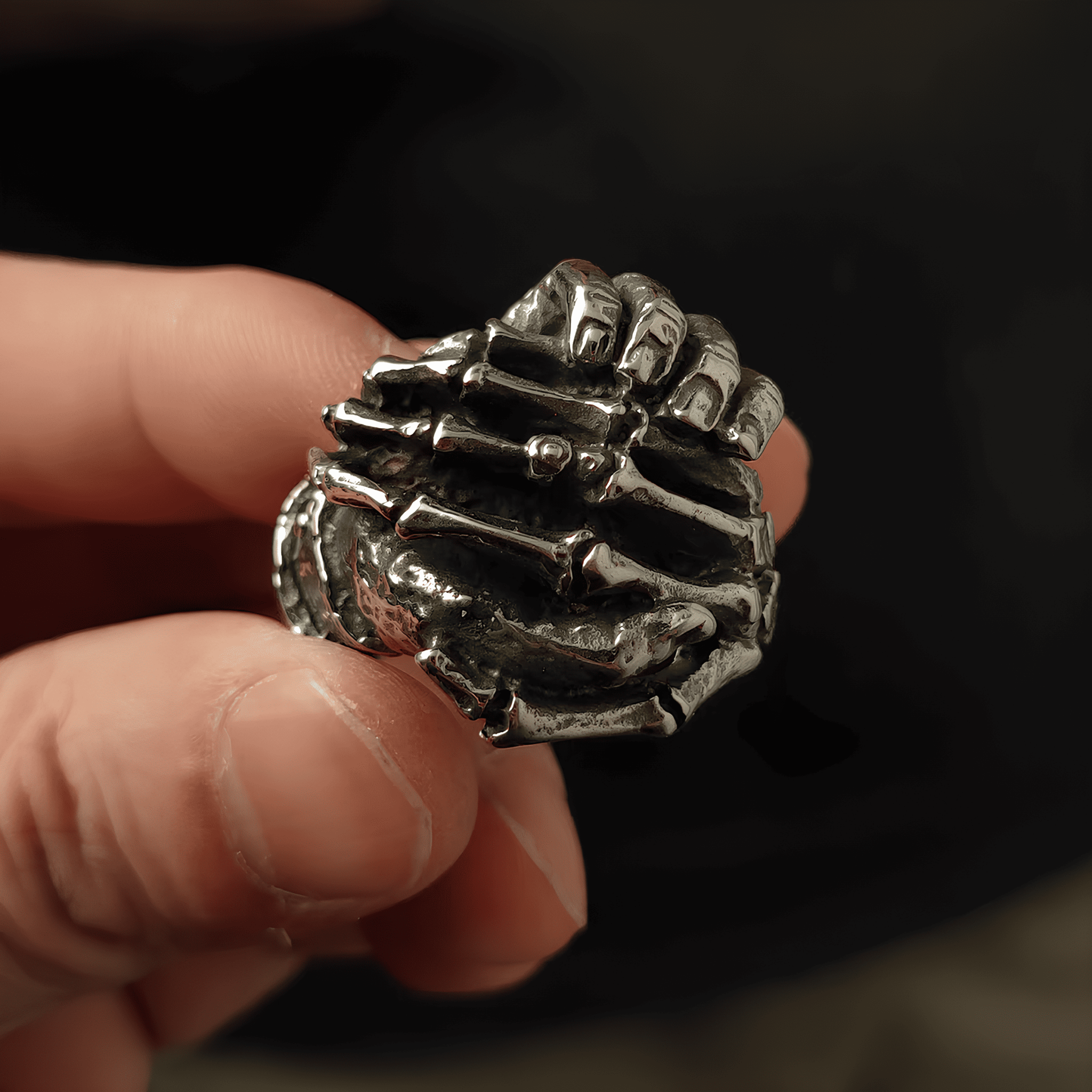 Devil’s Pact Skull Ring - Gothic Titanium Steel Jewelry - Night Works