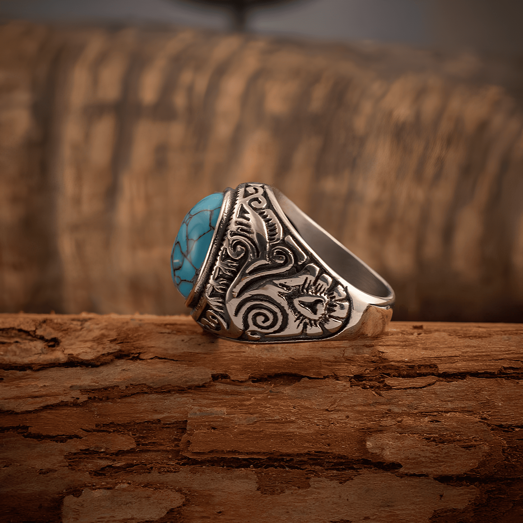 Egyptian Vintage Turquoise Stone Ring - Night Works