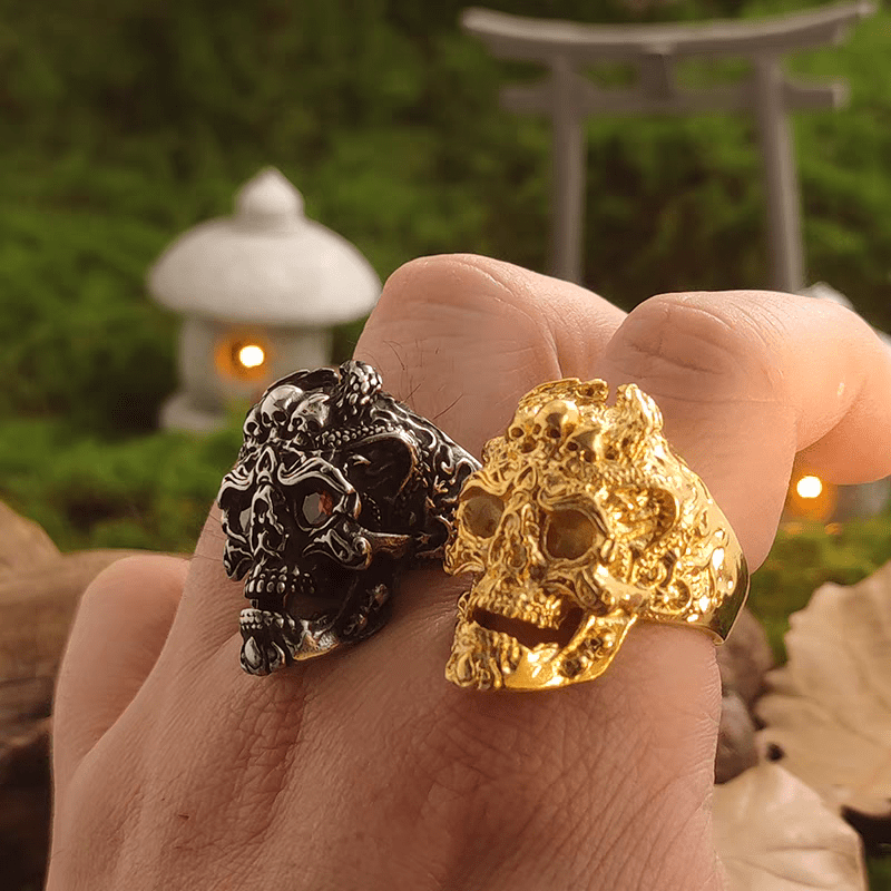 Evil Soul Skull Ring – Gothic Hell Series Statement Ring - Night Works