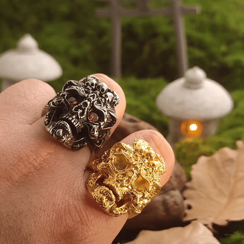 Evil Soul Skull Ring – Gothic Hell Series Statement Ring - Night Works