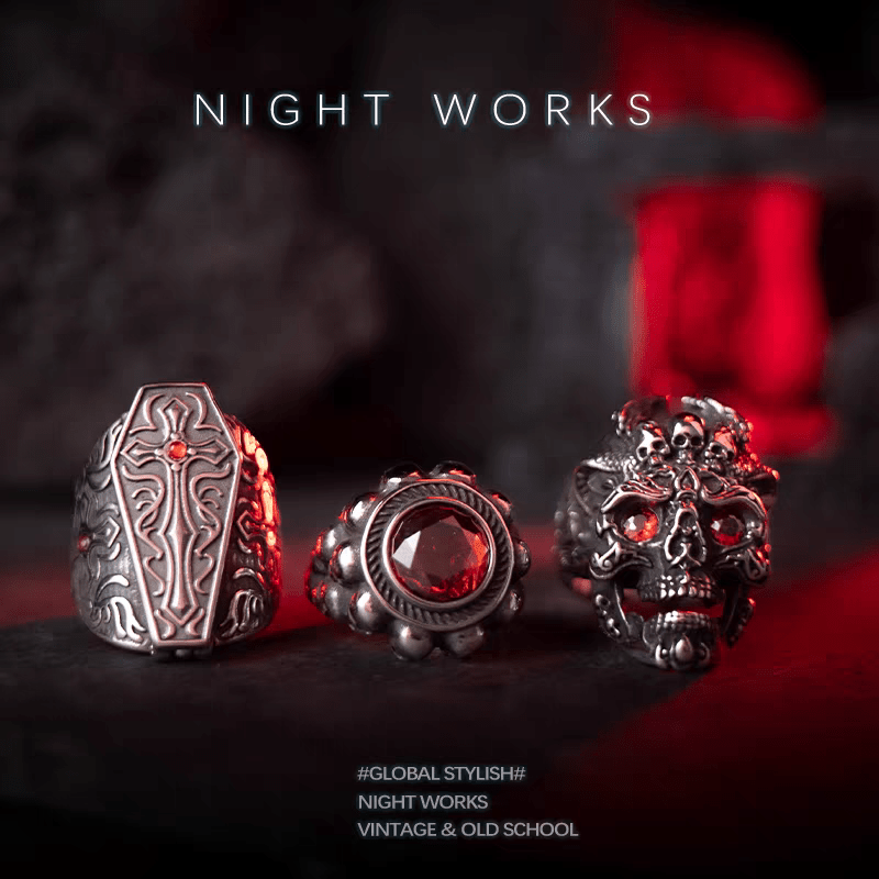 Evil Soul Skull Ring – Gothic Hell Series Statement Ring - Night Works