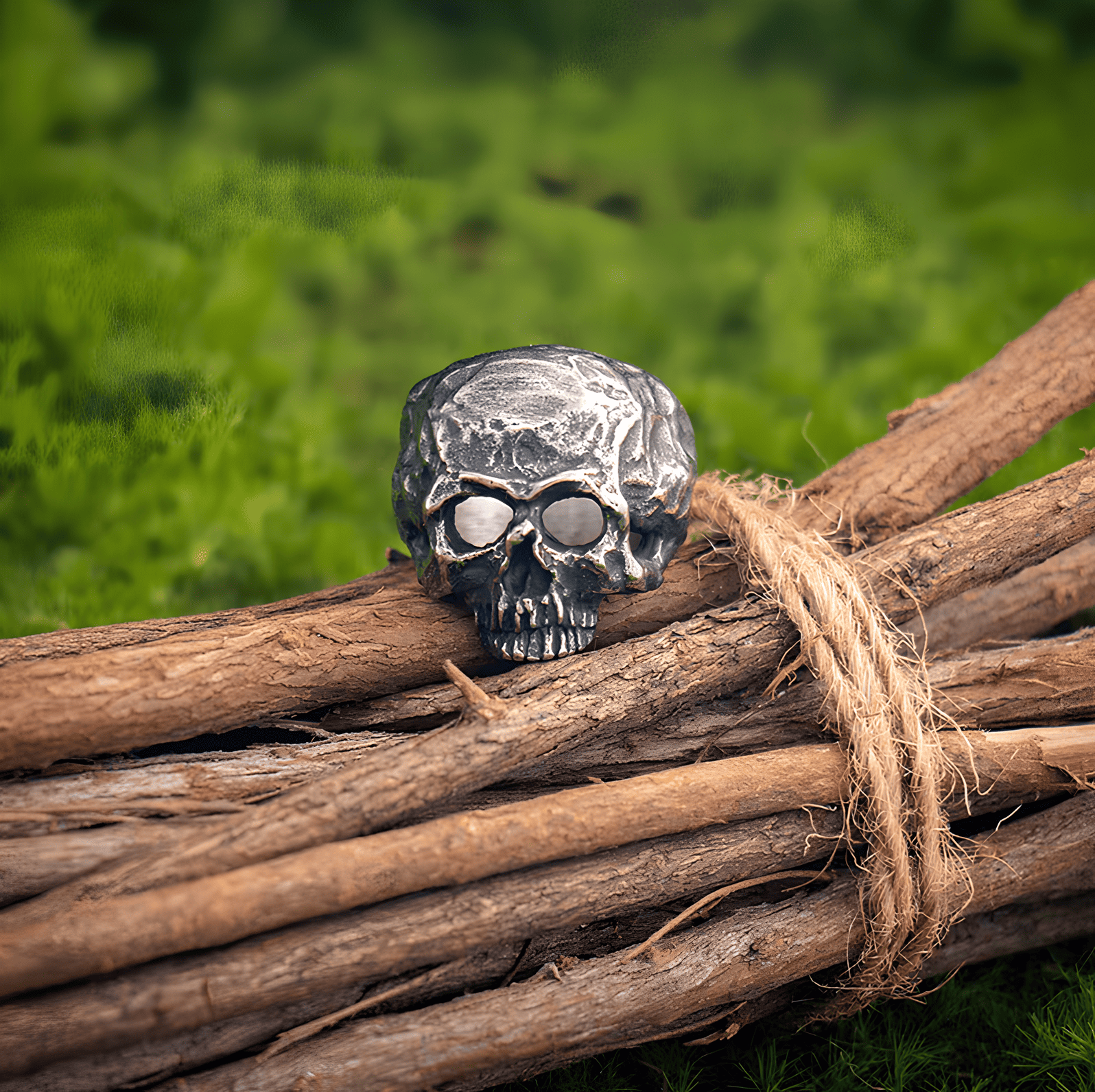 Familiar Hell - Gothic Hollow Titanium Steel Ring - Night Works