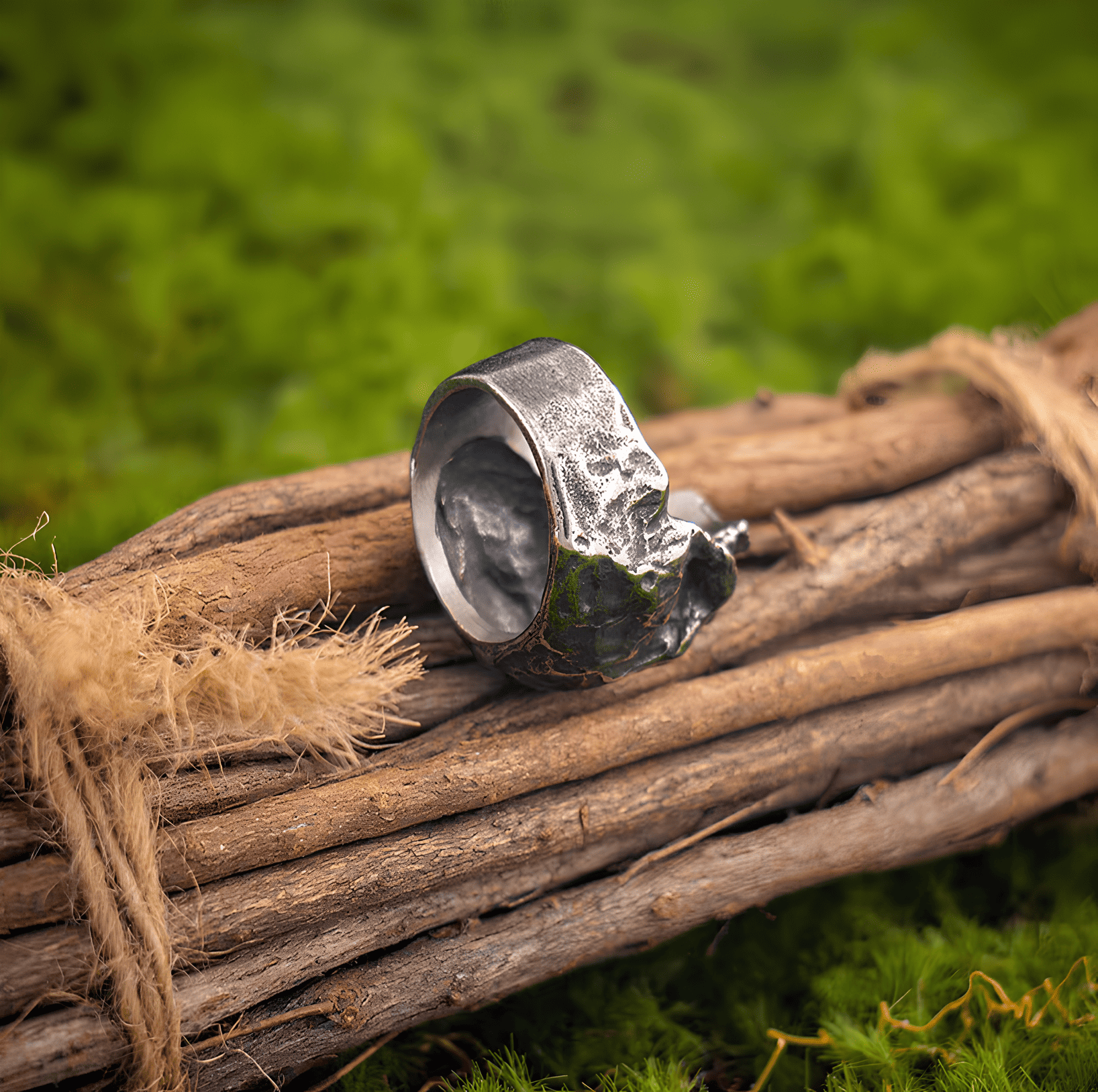 Familiar Hell - Gothic Hollow Titanium Steel Ring - Night Works