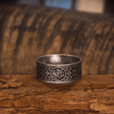 Four Guardian Beasts Ring – Vintage Wide Titanium Steel Band - Night Works