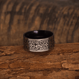 Four Guardian Beasts Ring – Vintage Wide Titanium Steel Band - Night Works
