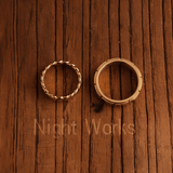 Greek Key Spinner Ring – Titanium Steel Rotatable Vintage Gold Band - Night Works