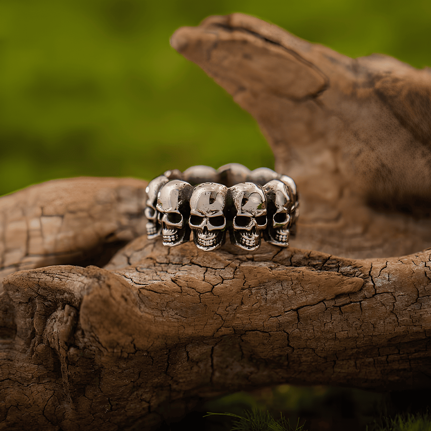 Infinity Skull Gothic Titanium Steel Band Ring - Night Works
