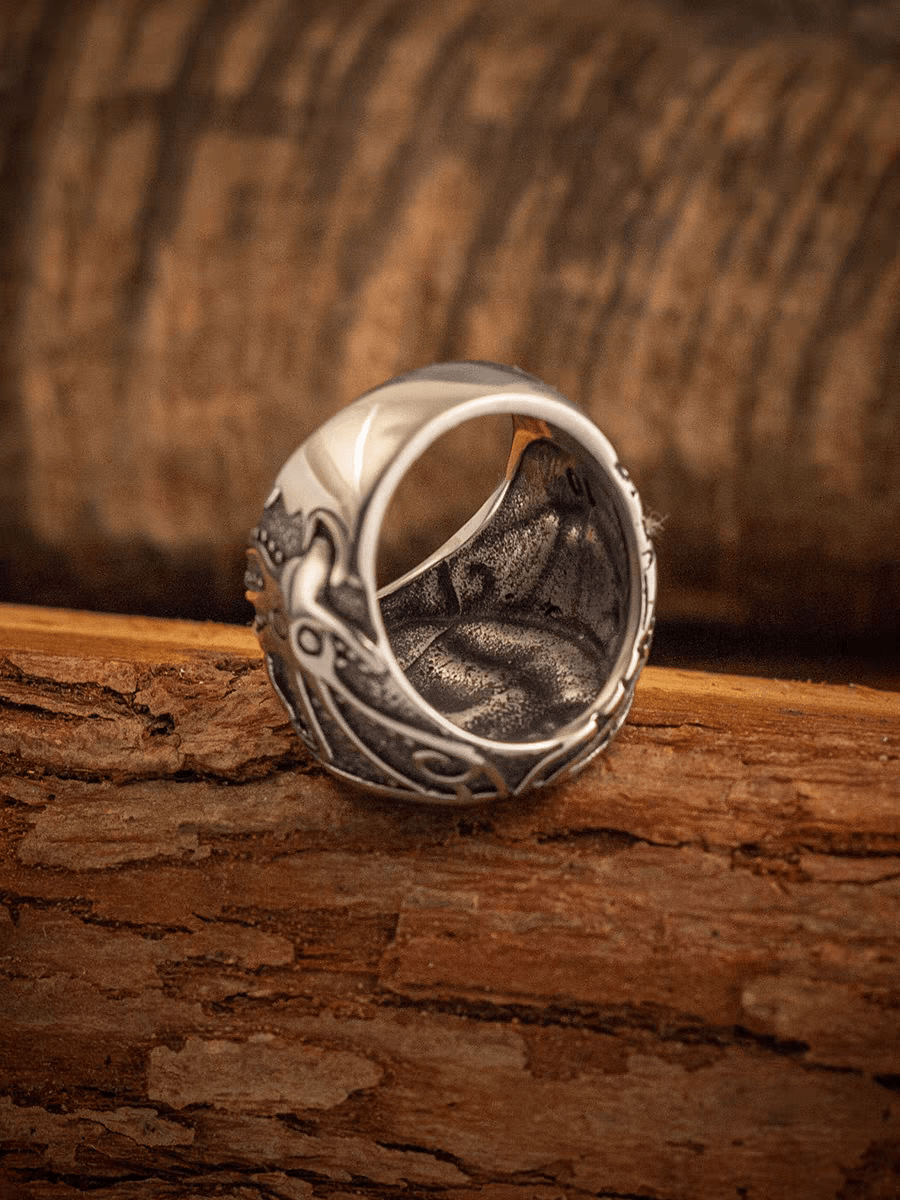 Kraken Attack Signet Ring – Vintage Stainless Steel Sea Monster Ship Ring for Men - Night Works