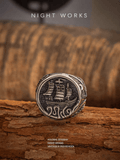 Kraken Attack Signet Ring – Vintage Stainless Steel Sea Monster Ship Ring for Men - Night Works