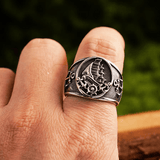 Langskip Viking Ship Ring – Nordic Pirate Titanium Steel Signet Ring - Night Works