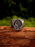Langskip Viking Ship Ring – Nordic Pirate Wide Stainless Steel Signet Ring for Men - Night Works