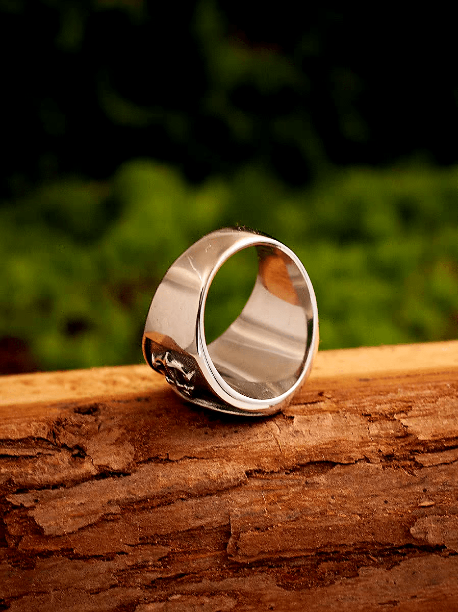 Langskip Viking Ship Ring – Nordic Pirate Wide Stainless Steel Signet Ring for Men - Night Works
