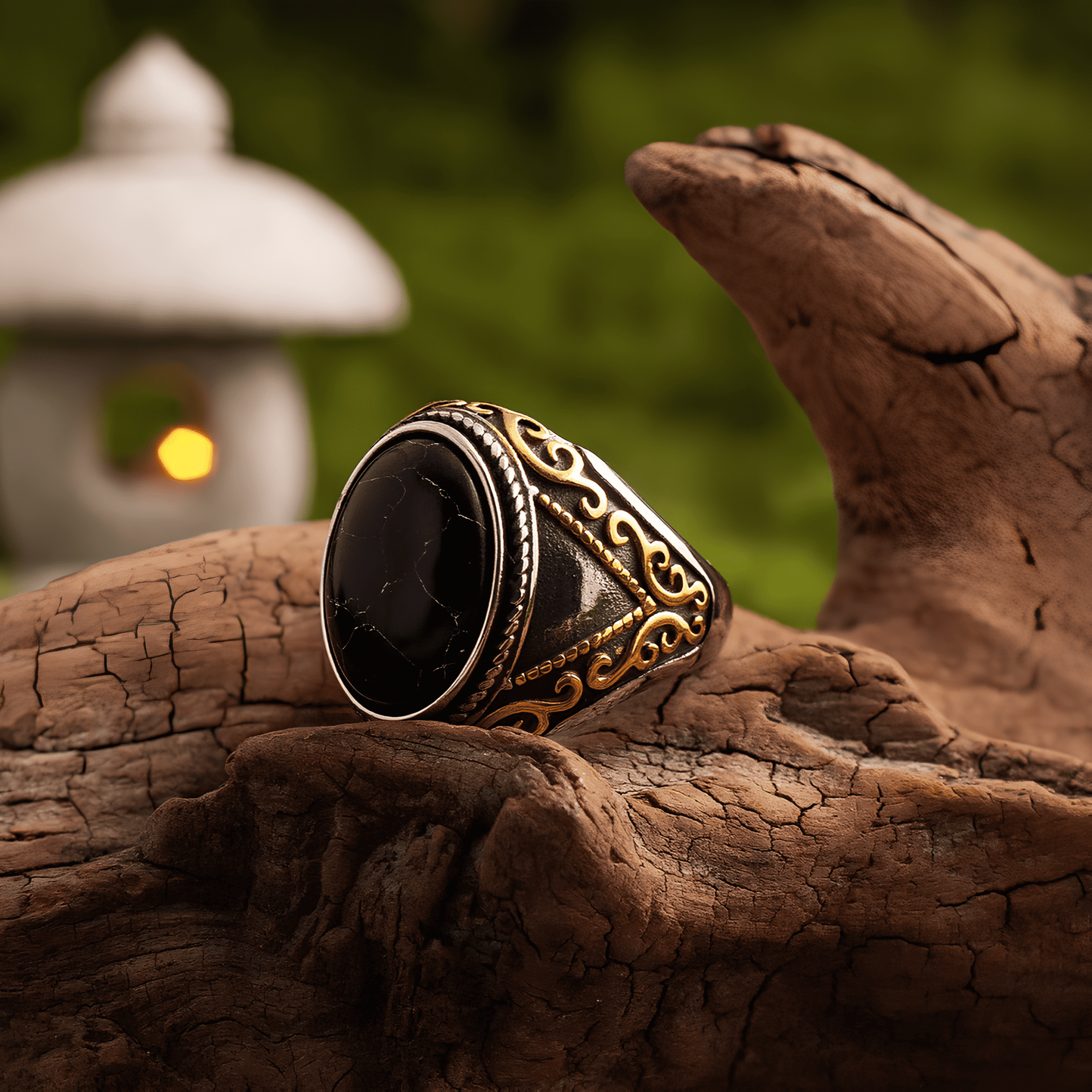 Light of Seljuk Ring – Vintage Turkish Black Gold - Night Works